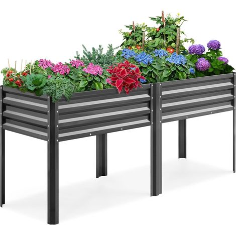 KINGBIRD Carré potager surélevé avec pieds, 180x58x80cm