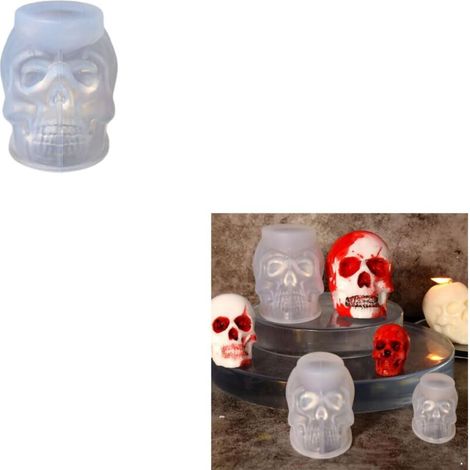 Silikonform für 3D-Totenkopfkerzen, Epoxidharzform (1/3)