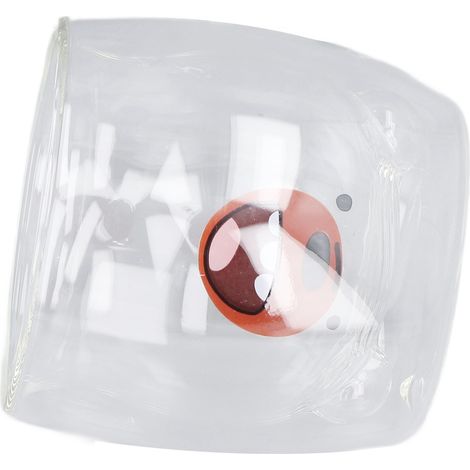 Mug mignon en verre à double paroi de 250 ml, résistant à la chaleur, motif ours rouge, idéal pour la maison, le bureau ou la bibliothèque. Cadeau parfait. (1/5)