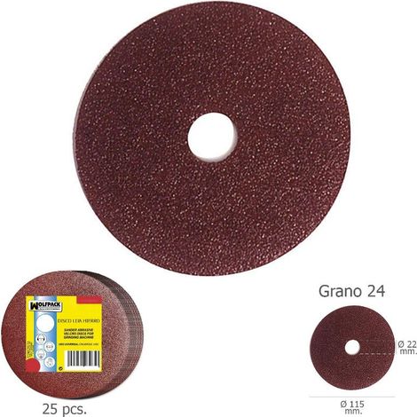 disco lija hierro 115x22 mm. grano  24 (paquete 25 unidades)