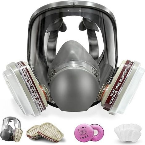 Masque Respiratoire Réutilisable - Masque À Gaz Plein Visage Avec Système De Filtration Double - Pour Peinture Soudage Ponçage Vapeurs Organiques - 1 Pièce (1/5)