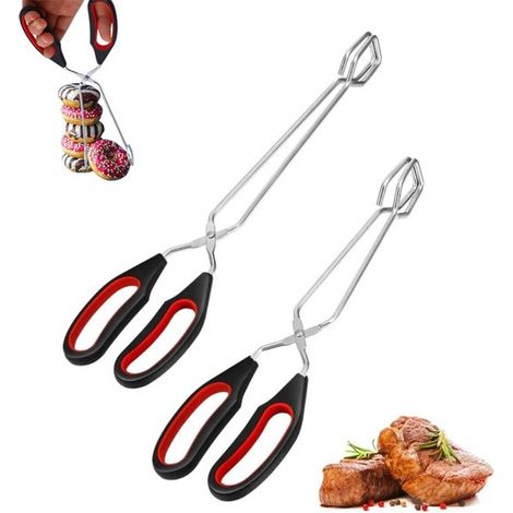 Pinzas para barbacoa，2 piezas，Pinzas para parrilla，Pinzas para servir，Accesorios para barbacoa，Pinzas para carbón，Aptas para lavavajillas (1/5)