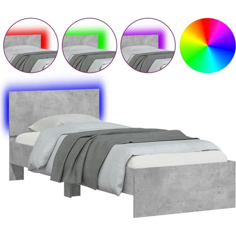 Maison Exclusive - Estructura de cama cabecero luces LED gris hor