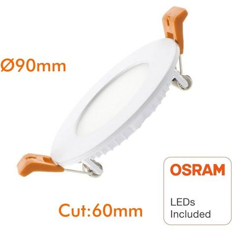 Sysled – Downlight LED 5W extra-plat blanc froid 5500-6500K – Économie d'énergie – Installation rapide – Angle de diffusion 120° – Lumens 450