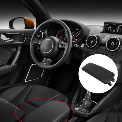 Revêtement d'accoudoir de console centrale en cuir noir pour Audi A1 2012-2018 8X0864245B (GZ.NG043K) (1/5)