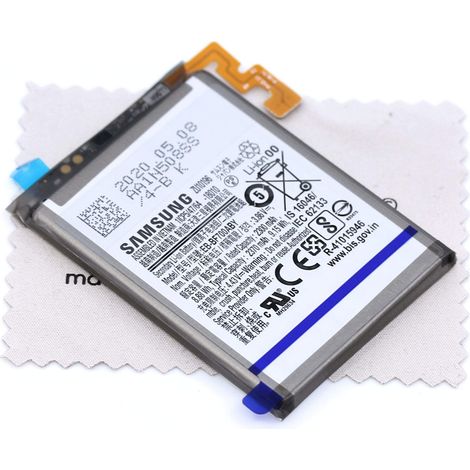 Batterie d'origine Samsung EB-BF701ABY pour Samsung Galaxy Z Flip (F700F) SUB avec Chiffon de Nettoyage Mungoo multicolore