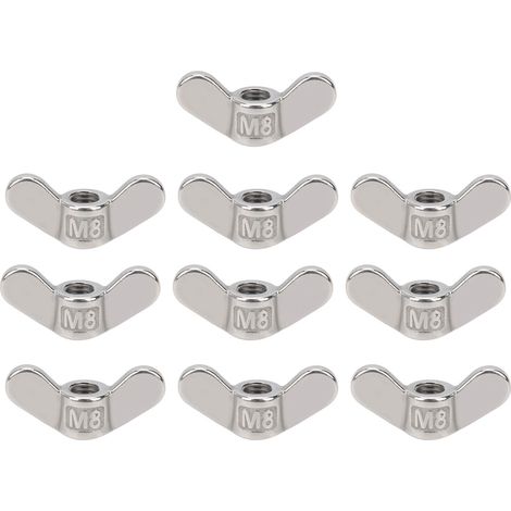 10 Pièces M8 Écrous à Ailettes Écrous à Oreilles en Acier Inoxydable (1/5)