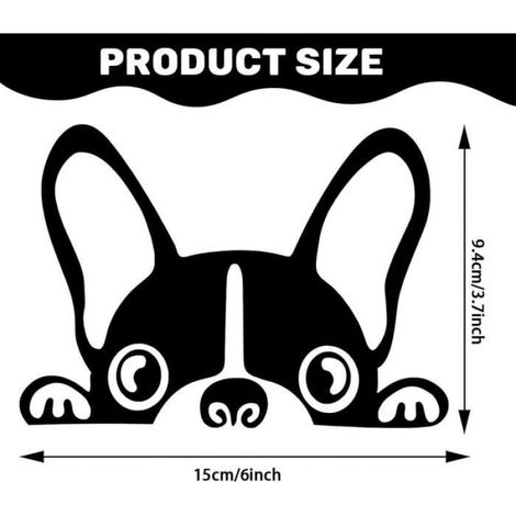 2 pièces Autocollant Décoratif Chien, Décoration Extérieure d'Automobile, Motif Bouledogue pour Voiture, Réfrigérateur (1/4)