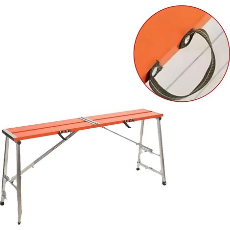 Tabouret de cheval pliant, longueur 150 cm, hauteur réglable de 70 à 120 cm, largeur 27 cm, capacité de charge de 300 kg, semelle antidérapante (1/5)