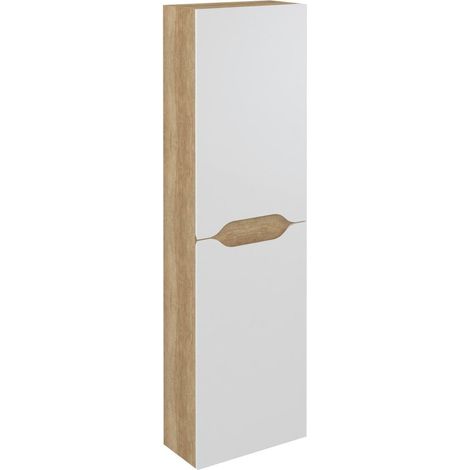WAVE Meuble de rangement haut 40x140x20cm, blanc/chêne Alabama (1/3)