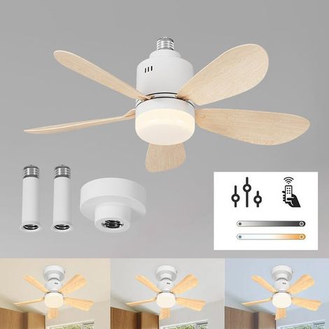 Ventilador de techo espiral con control remoto, velocidad de ventilación ajustable, apto para uso en interiores, color blanco. (1/5)