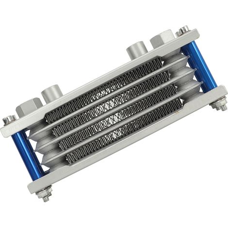 Kit refroidisseur d'huile moto 17 pièces, radiateur aluminium 4 rangées, refroidissement moteur remplacement pour Monkey 125cc-140cc, bleu (1/5)