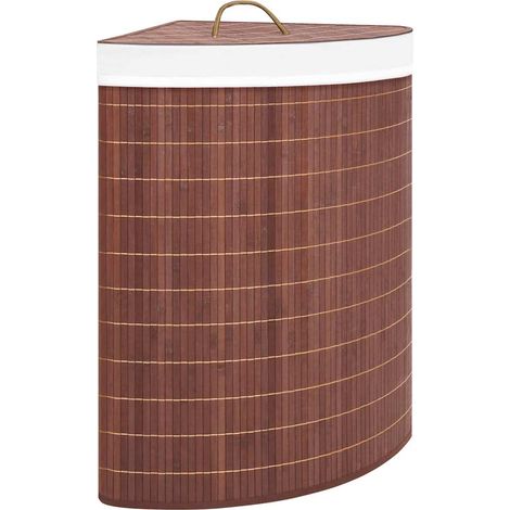 vidaXL Cesto para la ropa sucia de esquina bambú marrón 60 L (1/5)