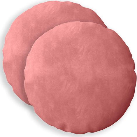 Federa 2 pcs HEERLEN Rosa Ø 30 cm Velluto vidaXL (1/5)