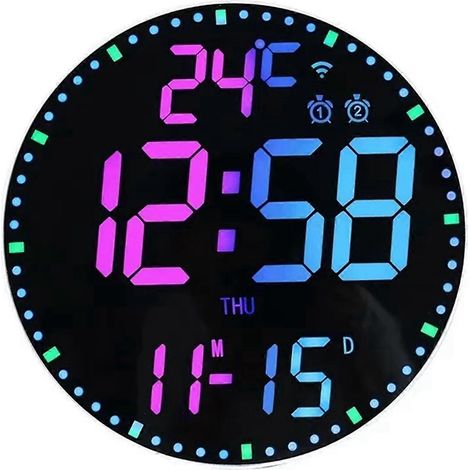 Digitale elektronische Uhr mit Wandkalender, Wohnzimmerdekoration, A (1/5)