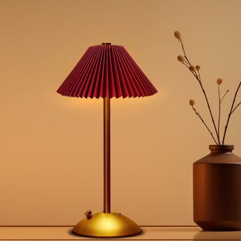 [NEVER USED] Portable LED table lamp with touch sensor, 3 colors, 3 brightness levels, metal desk lamp, dining room lamp (red)