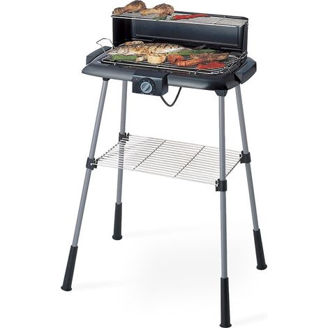 Barbacoa Eléctrica 2200W, con Soporte 88cm y Temperatura Regulable.