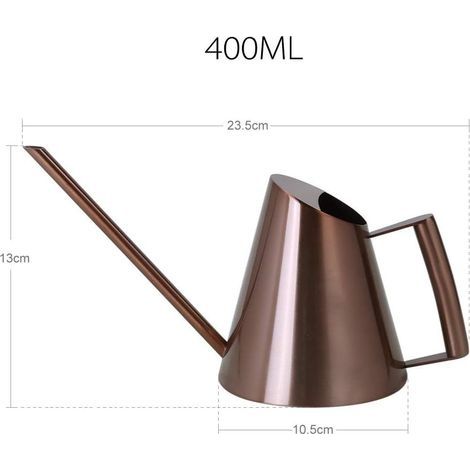 Gießkanne aus Edelstahl mit langer, schmaler Düse, Garten- und Blumenwerkzeug, ideal für Zuhause (400 ml, Kupfer) (1/4)