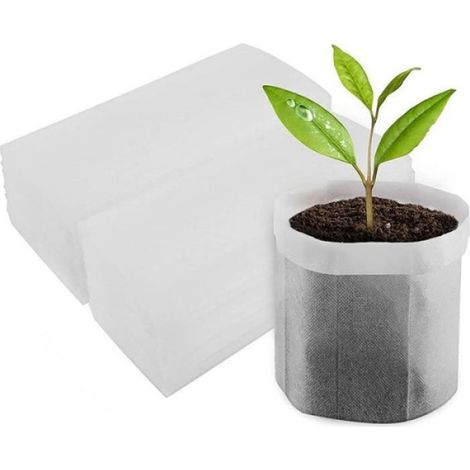 Sac de Semis - Non Tissé - 20 x 22 cm - Pour Jardinage et Pépinière - 100 Pièces (1/4)