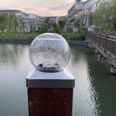 Lampe solaire sur poteau - Lampe décorative pour clôture extérieure-AquaForge