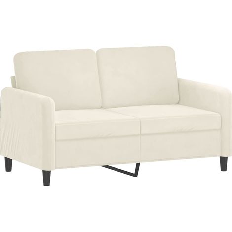 Canapé à 2 places,Sofa pour Salon,Banquette Crème 120 cm Velours CFW129985