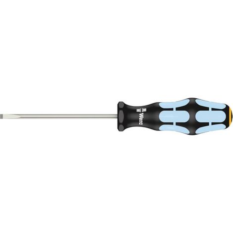 3335 Tournevis pour vis à fente, acier inoxydable, 0.8 x 4.0 x 100 mm, Noir/Ice bleu (1/2)
