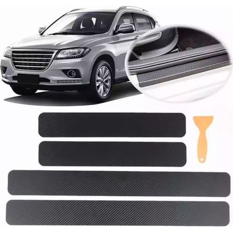 Einstiegsleistenschutz, 4-teiliger Heckstoßstangenschutz aus Kohlefaser, universeller Auto-Kratzschutz (1/2)