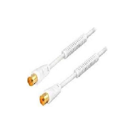 10m Cable coaxial blanc Mâle-Femelle longueur 10m plaqué or HD ME