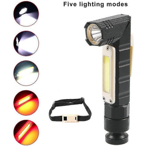 Lampe torche magnétique rechargeable USB rechargeable LED COB pour le camping (1/5)