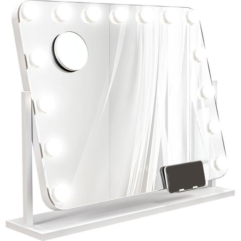 LED-Schminkspiegel - 3 Lichtmodi, dimmbar, USB, 62,5 x 49,5 cm (1/5)