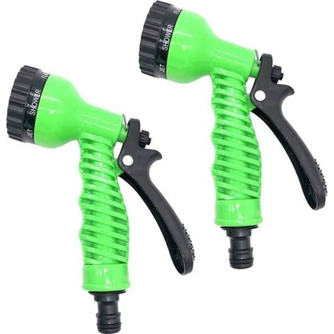 2Pcs Pistolet d'Arrosage Jardin Embout, Pistolet Arrosoir Pistolet d'arrosage Pulvérisateur à Main, 7 Fonctions Pistolet à Ea(274) (1/4)
