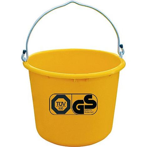 Seau de chantier 12L jaune accrochable TüV emballage : 5 pces