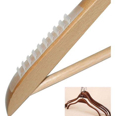 Confezione da 100 strisce antiscivolo in silicone per appendiabiti - Bianche (1/5)