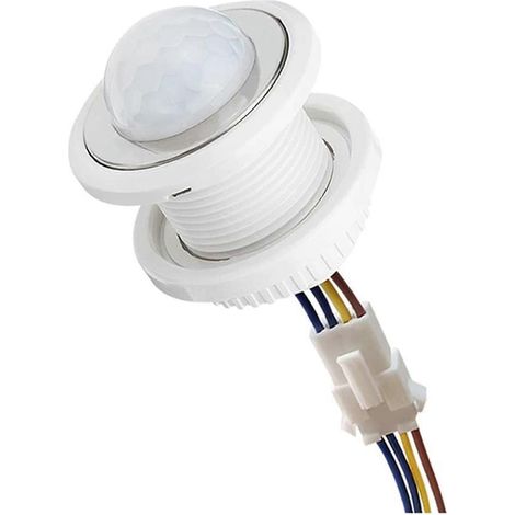 Mini détecteur de mouvement avec interrupteur lumineux 110-220 V, capteur PIR, temporisation de détection intelligente et infrarouge réglable (1/5)