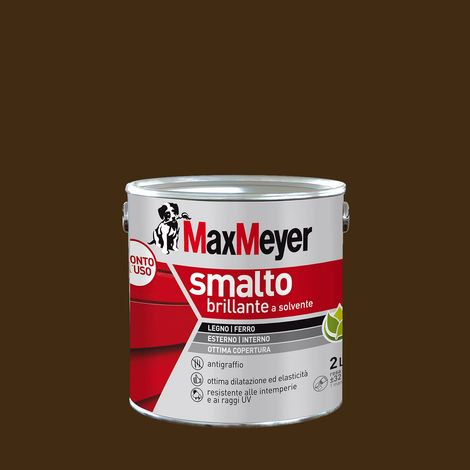 MAXMEYER Smalto a solvente per ferro e legno brillante TESTA DI MORO R8017 2 L (1/3)