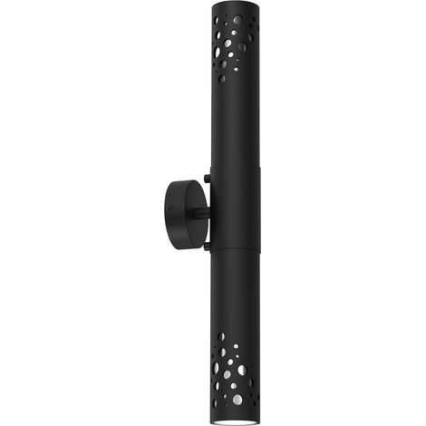 Applique murale tube noir/chrome 2xGU10 Luminex Altro