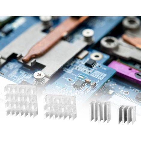 20-teiliger Aluminium-Kühlkörper mit Klebstoff für Raspberry Pi 2/3/4, CPU-Kühlung (1/5)