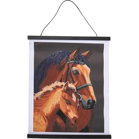 Póster de 35x45cm con mosaico de diamantes de caballos