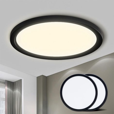 Plafonnier LED 2 pièces, étanche, rond et plat, 18 W, 4 000 K, éclairage minimaliste moderne pour salle de bain, chambre, cuisine (1/5)