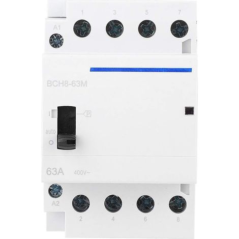 Home AC Contactor, BCH8-63M 230V 4P 63A for Home Industry with Manual Control Switch(4NO) (1/5)