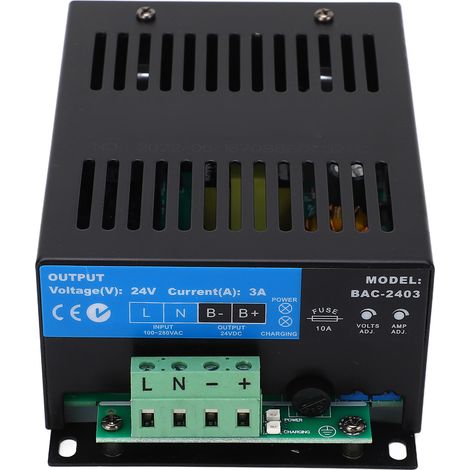 Akkuladegerät DC 24V 135W, AC 100–280V Eingang, 2-stufige Steuerung, LED-Anzeige, Schutzschaltung (1/5)