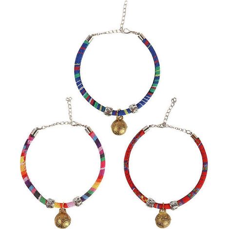 Collar con cascabel para gato, ajustable, estilo étnico, juego de 3 piezas. (1/5)