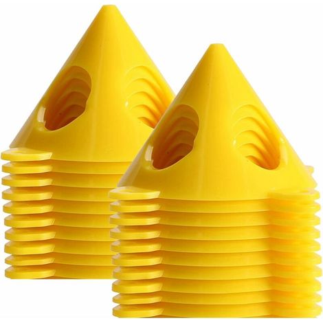royaluxe - Lot de 20 supports de porte en forme de cône jaune pour travaux manuels, peinture, toile plastique - (jaune) (1/5)