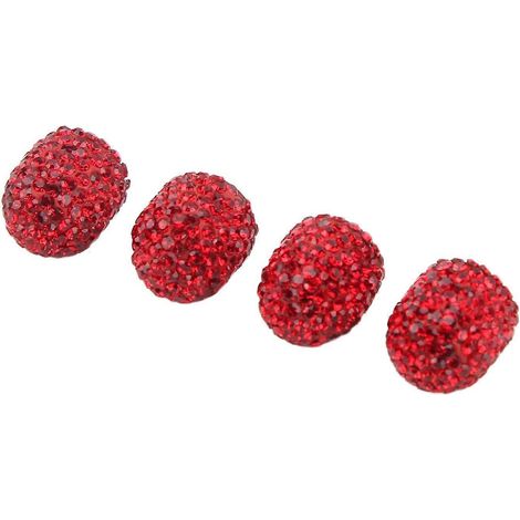 4 bouchons de valve à paillettes, tige de valve de 15 mm, housse de pneu, universels pour voiture et moto, rouges (1/5)