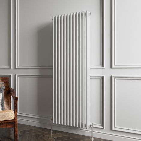 Traditional 3 Column White Radiator (1800mm H × 560mm W) – 10265 BTU / 3008W – Cast Iron Style (1/5)
