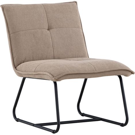 Fauteuil Design en Tissu Côtelé "Madison" 79cm Marron (1/5)