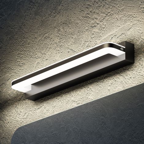 Spiegelleuchte 40cm LED Badlampe Spiegellampe, 4000K Badezimmer Lampe LED Wandleuchte Sandschwarz 9W SparkLuxe