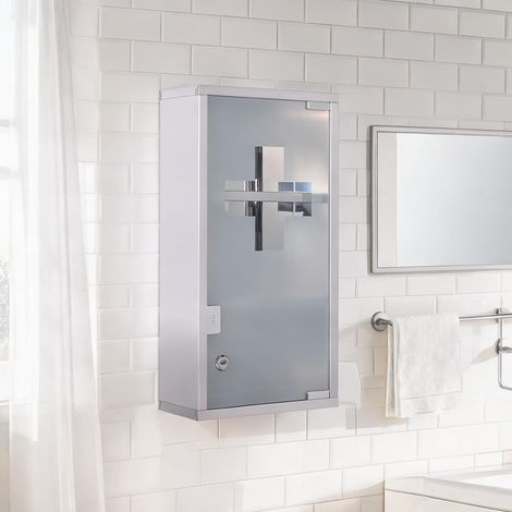 Meuble de salle de bain argento en acciaio Vetro 25 x 12 x 48 cm (1/5)
