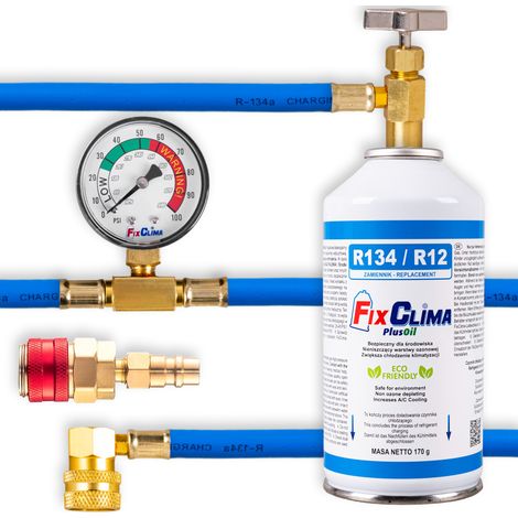 R134A KLIMAANLAGEN-NACHFÜLLSET + ADAPTER