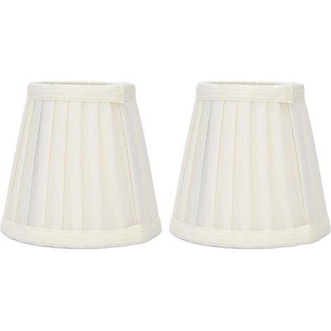 2 piccoli paralumi doppi a clip per la lampadina, realizzati in tessuto confortevole, per lampade da tavolo, lampadari o applique PX30-Crezuo